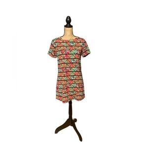Gianni Bini Mini Dress Mosaic Print Colorful Size Small